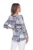 V-Neck Top - Animal Patch - CARINE