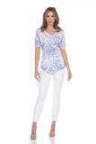 S/S V-Neck Top - Periwinkle Impact - CARINE
