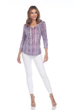 V-Neck Top - Purple Dash - CARINE