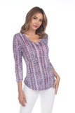 V-Neck Top - Purple Dash - CARINE