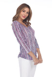V-Neck Top - Purple Dash - CARINE