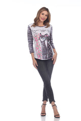 Round-Neck Top - Three Cats - CARINE