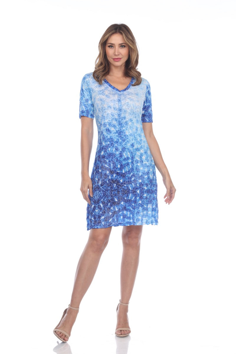 Short-Sleeve Dress - Sapphire Marks - CARINE