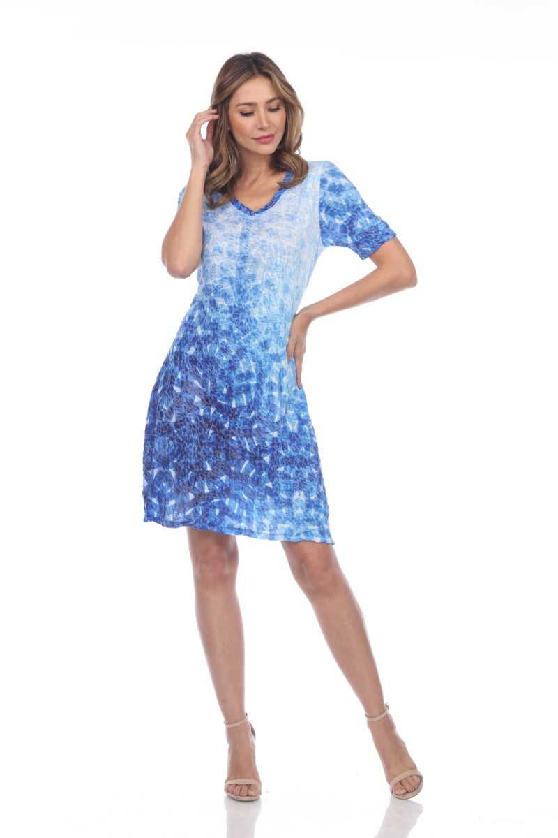 Short-Sleeve Dress - Sapphire Marks - CARINE