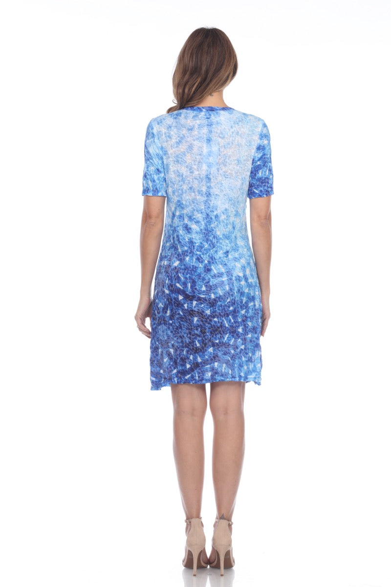 Short-Sleeve Dress - Sapphire Marks - CARINE