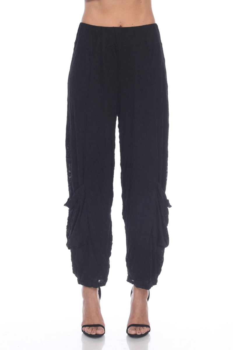 Ankle Pocket Pant - Black - CARINE