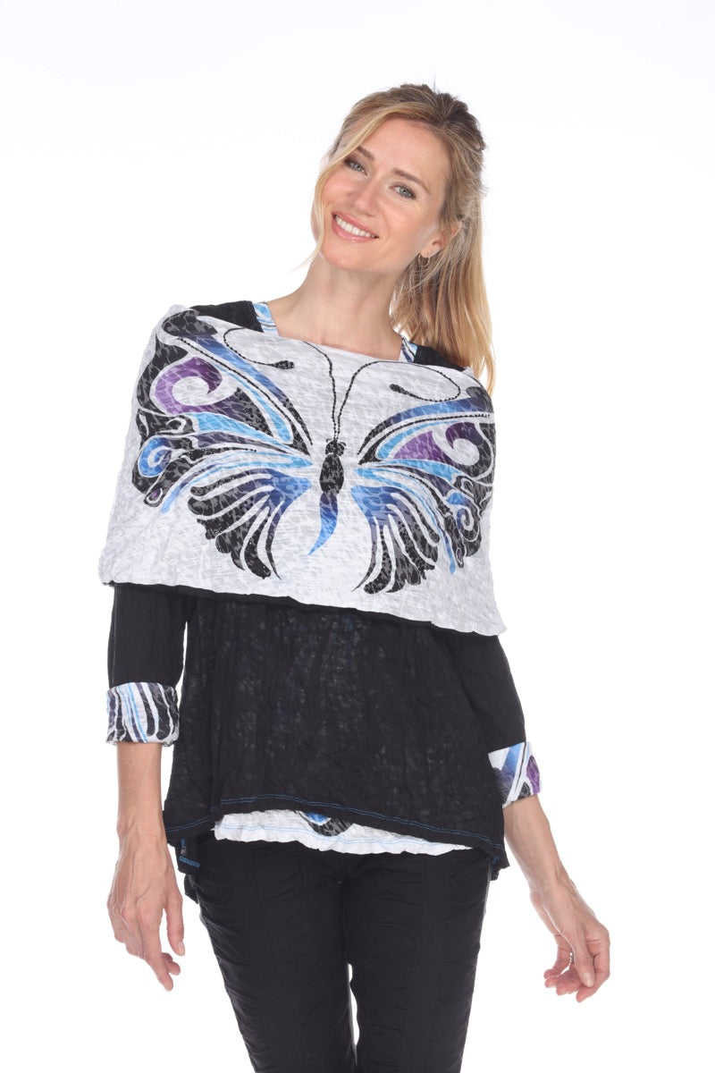 Maria Top - Blue Butterfly - CARINE