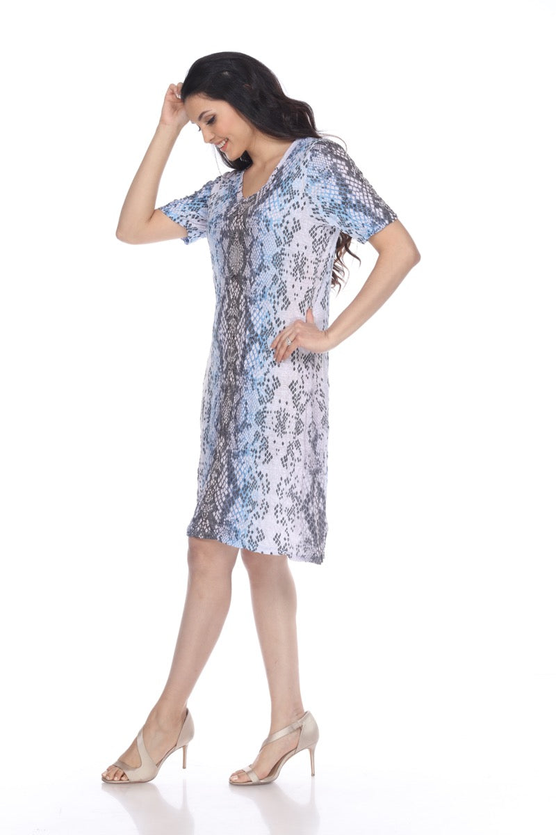 Short Sleeve Dress - Snakeskin - CARINE