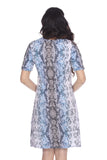 Short Sleeve Dress - Snakeskin - CARINE