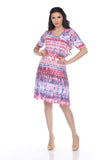 Short Sleeve Dress - Magenta Prism