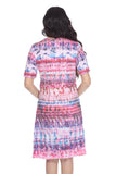 Short Sleeve Dress - Magenta Prism - CARINE