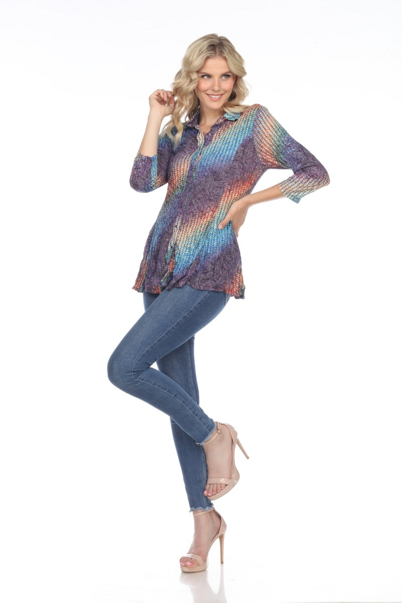 Selena Shirt - Rainbow Weave - CARINE
