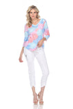 V-Neck Top - Pastel Leaves - CARINE