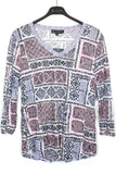 V-Neck Top - Lilac Quilt - CARINE