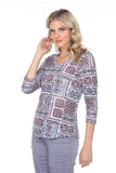 V-Neck Top - Lilac Quilt - CARINE