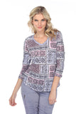 V-Neck Top - Lilac Quilt - CARINE