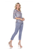 V-Neck Top - Lilac Quilt - CARINE