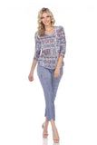 V-Neck Top - Lilac Quilt - CARINE