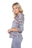 V-Neck Top - Lilac Quilt - CARINE