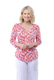 V-Neck Top - Red Phlox - CARINE