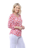 V-Neck Top - Red Phlox - CARINE