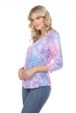 V-Neck Top - Lucid Flowers - CARINE