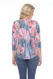 V-Neck Top - Neon Flowers - CARINE