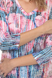 V-Neck Top - Neon Flowers - CARINE