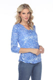 V-Neck Top - Blue Shards - CARINE