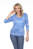 V-Neck Top - Blue Shards - CARINE