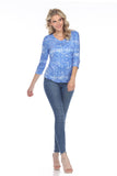 V-Neck Top - Blue Shards - CARINE