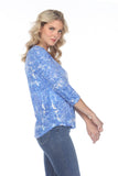 V-Neck Top - Blue Shards - CARINE