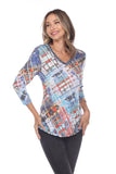 V-Neck Top - Madras Plaid - CARINE