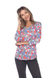V-Neck Top - Banded Fish - CARINE