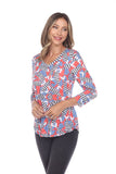 V-Neck Top - Banded Fish - CARINE