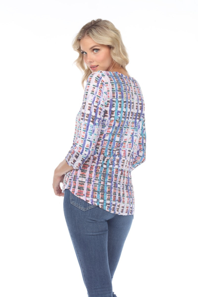 V-Neck Top - Color Weave - CARINE
