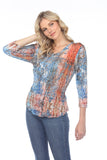 V-Neck Top - Blue Copper - CARINE