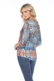 V-Neck Top - Blue Copper - CARINE