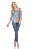 V-Neck Top - Blue Copper - CARINE
