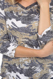 V-Neck Top - Camo Wings - CARINE