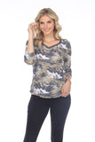 V-Neck Top - Camo Wings - CARINE