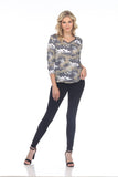 V-Neck Top - Camo Wings - CARINE