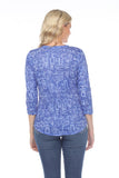 V-Neck Top - Blue Shapes - CARINE