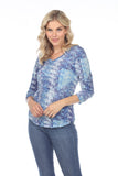 V-Neck Top - Sky Glitter - CARINE