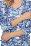 V-Neck Top - Sky Glitter - CARINE