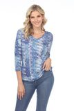 V-Neck Top - Sky Glitter - CARINE