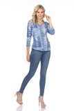 V-Neck Top - Sky Glitter - CARINE