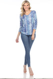 V-Neck Top - Sky Glitter - CARINE