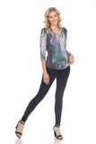 V-Neck Top - Retro Flow - CARINE