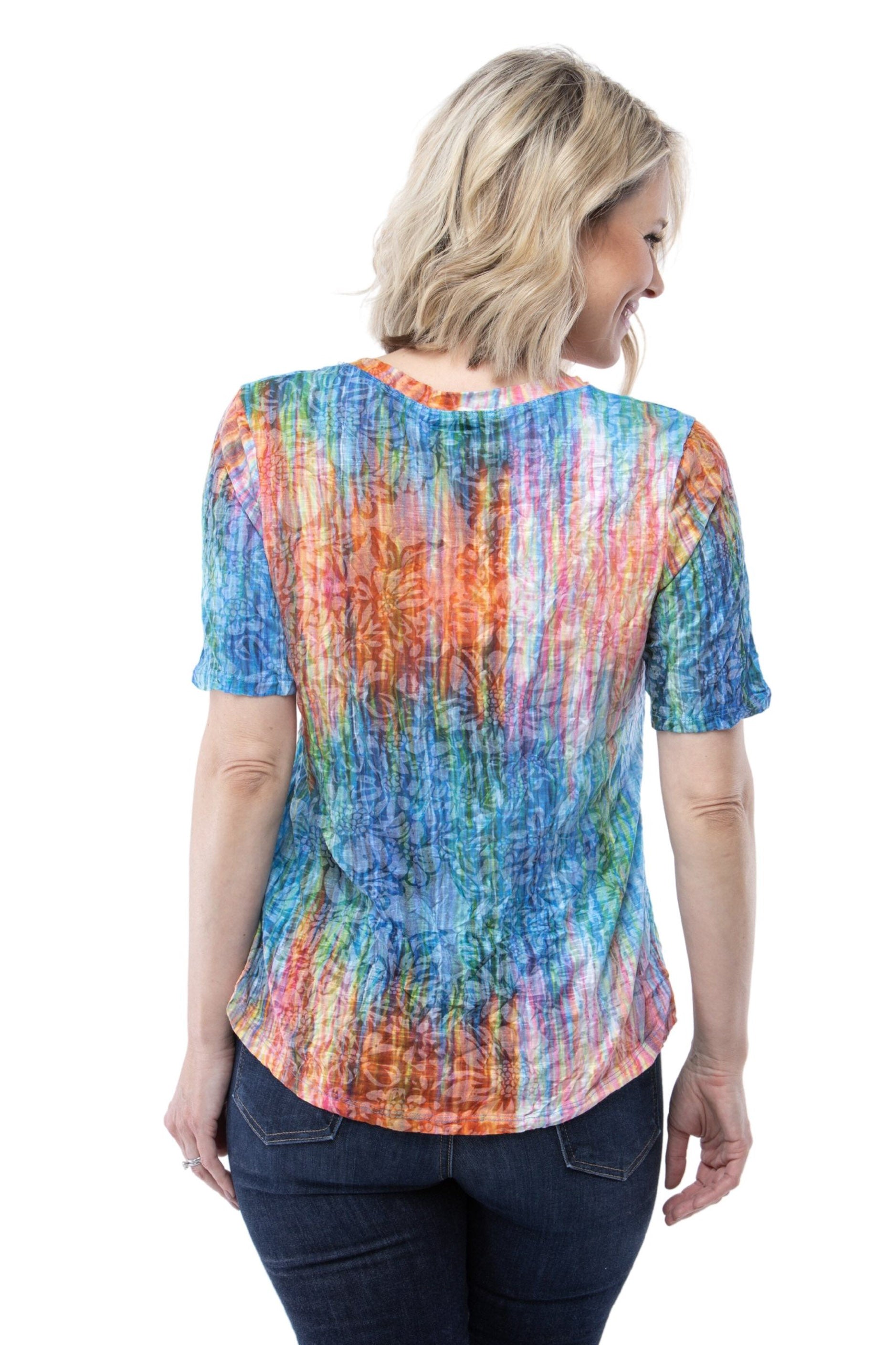 S/S V-Neck Top - Color Blaze - CARINE